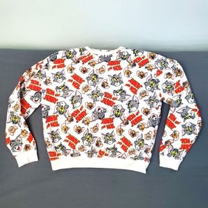 Tom and Jerry Graphic Cartoon Crewneck Sweatshirt Size L